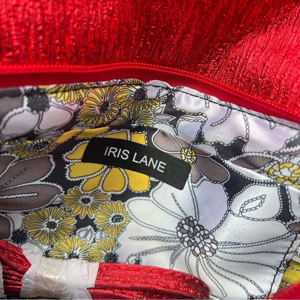Iris Lane Red Clutch Fabric with Rhinestone Purse - Picture 10 of 10